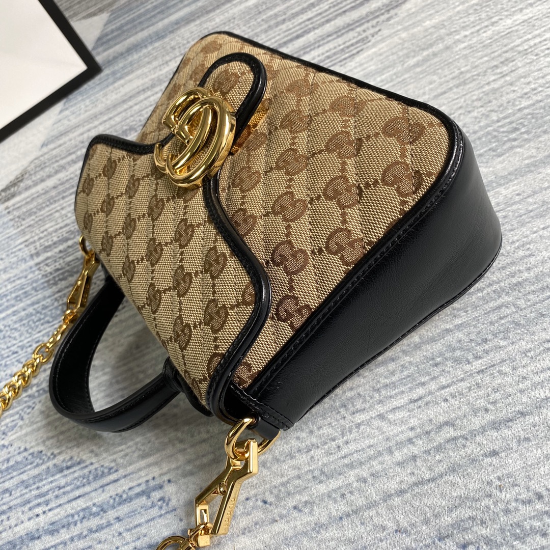 Gucci GG Marmont Mini Top Handle Bag Shoulder Bag 583571 Black